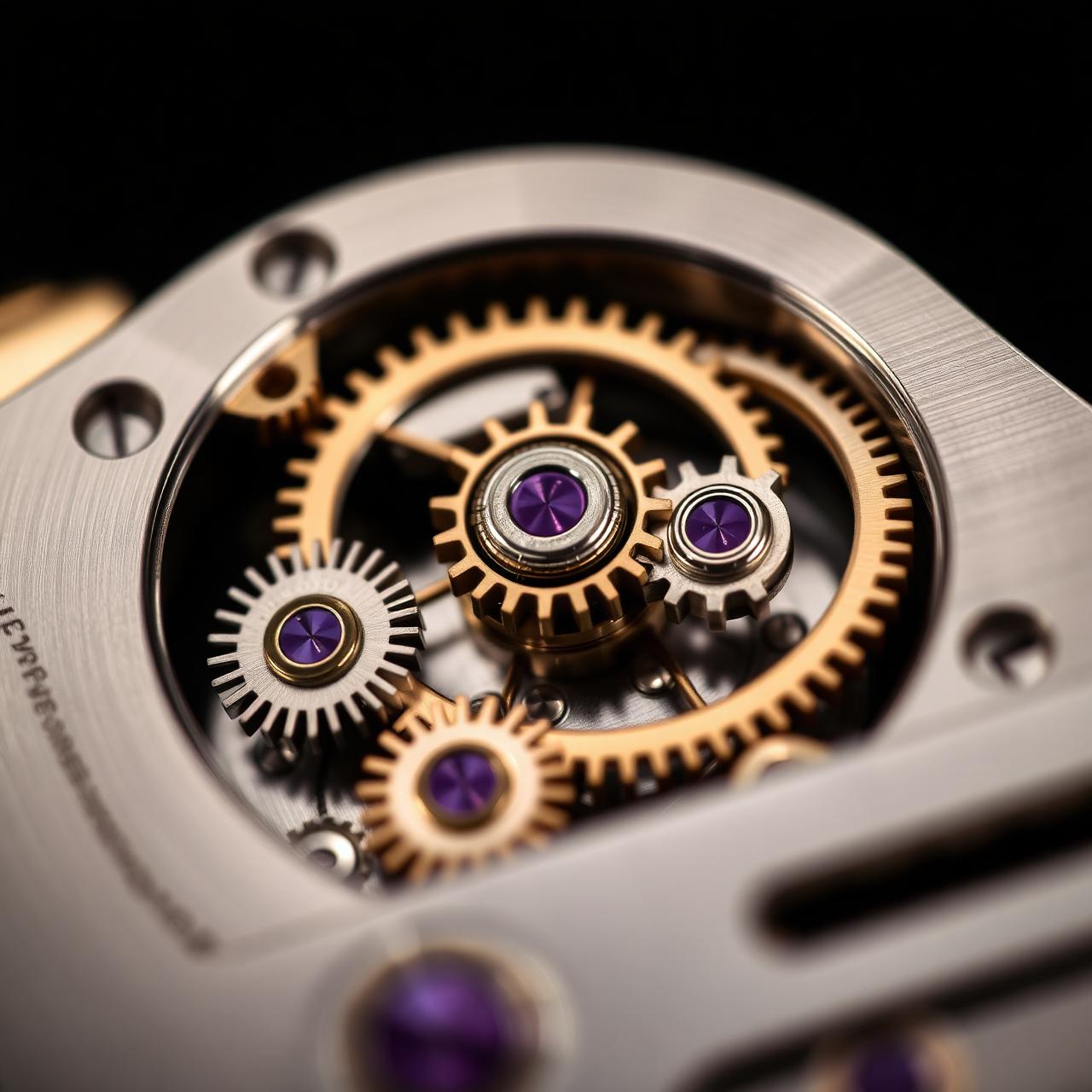 Watch mechanism macro detail — Swiss precision